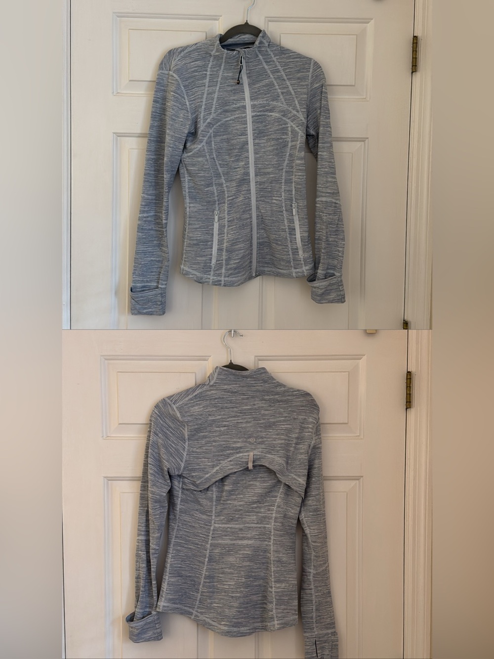 Women's Light Gray Zip-Front Athletic Jacket